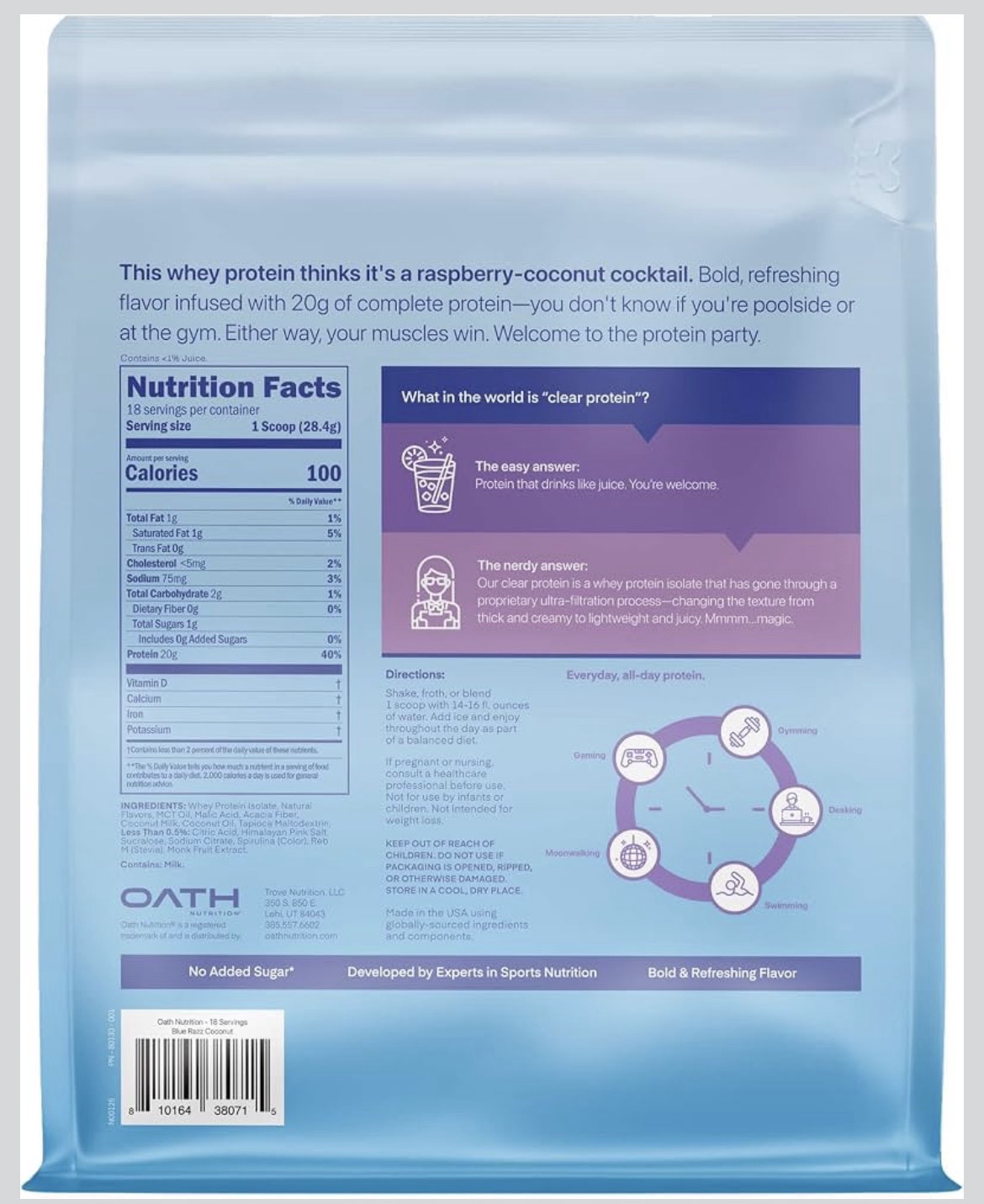 Oath Clear Whey Isolate Protein Powder - Imagen 4